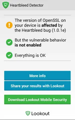 Heartbleed Security Scanner android App screenshot 1